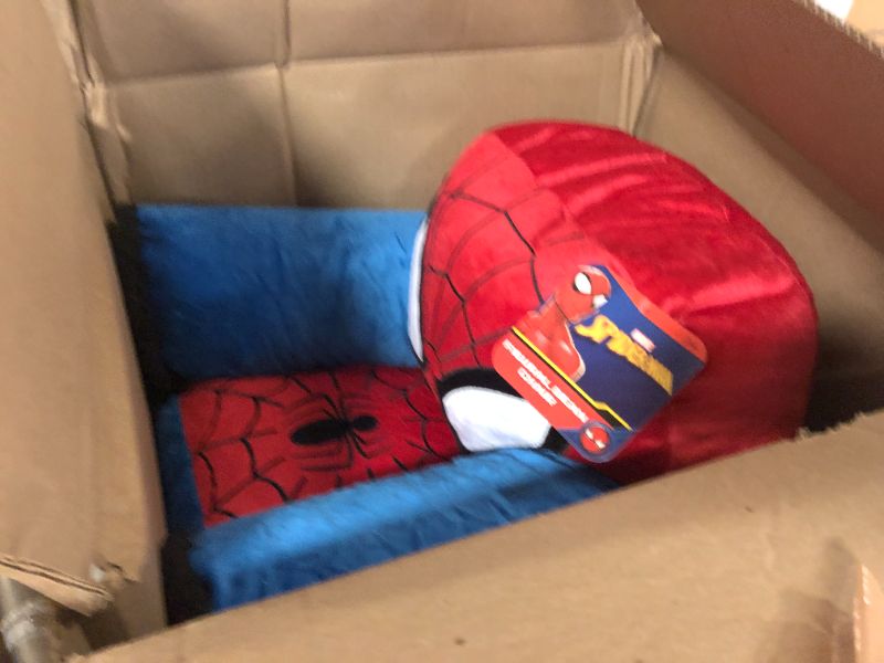 Photo 2 of Idea Nuova Marvel Spiderman Figural Bean Bag Chair with Sherpa Trim, Ages 3+, Red