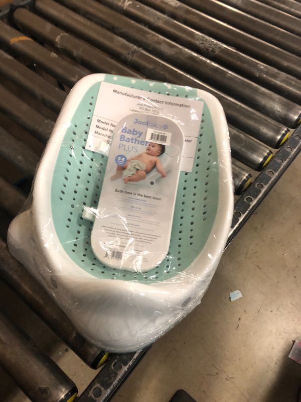 Photo 1 of Baby Bather Plus - Bath Support with Thermometer for Bathtub or Sink (0-6 Months) Slip-Resistant & Ergonomic for Newborn Infant (Aqua) - Jool Baby Baby Bather PLUS (with Thermometer) Aqua