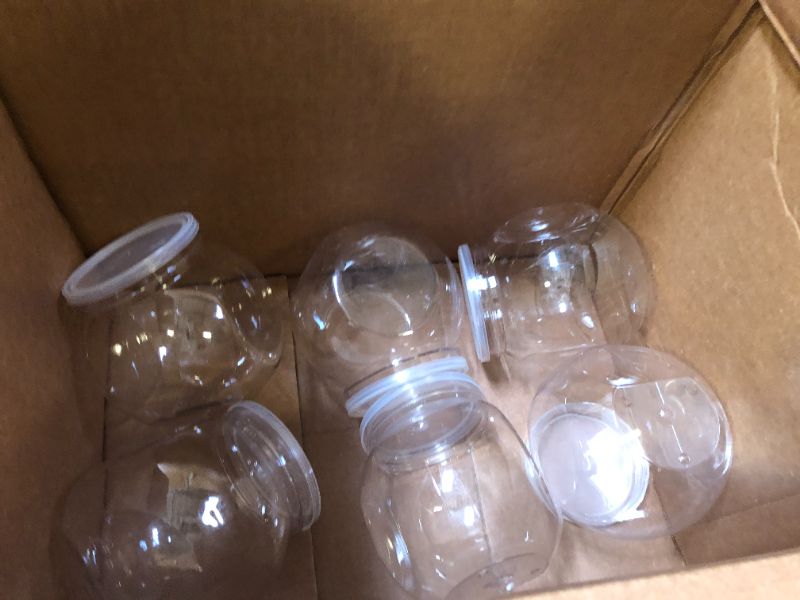 Photo 2 of 6 PACK` PLASTIC Storage Jar with Screw on Lid