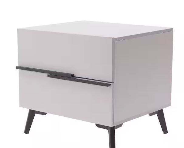 Photo 1 of 17.3 in. H x 18.9 in. L Modern Compact MDF Nightstand with 2-Drawers
