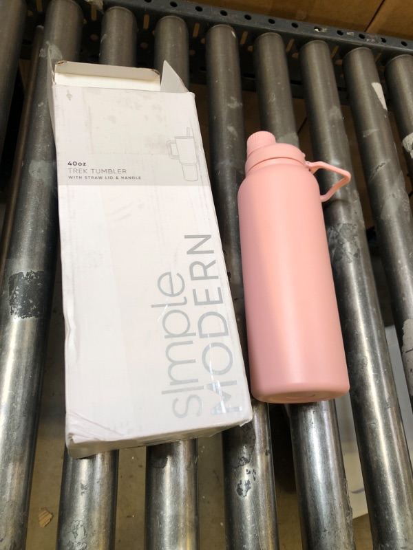 Photo 2 of 1L Large Capacity Ceramic Coated Stainless Steel Insulated Cup, Wide Mouth Pot, Portable Outdoor Sports Water Cup-Light Pink - Sporty
