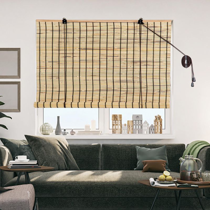 Photo 2 of ALIMOO Bamboo Blinds, Bamboo Roll Up Blinds for Windows, Light Filtering Window Shades for Doors Indoor Outdoor Home Patio Porch 30" W X 72" L 30"W*72"L Pattern 2