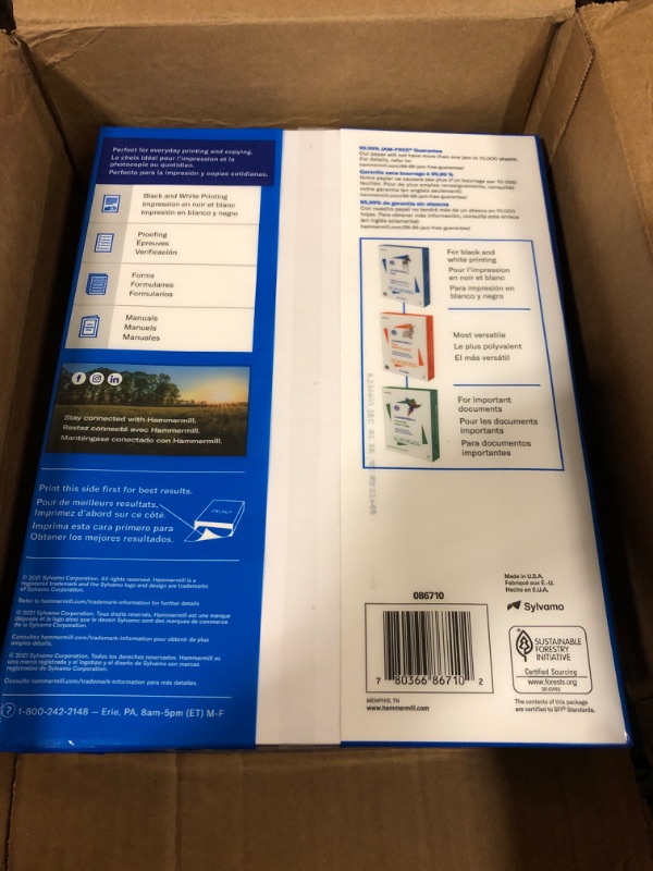 Photo 2 of Hammermill Printer Paper, Great White 30% Recycled Paper, 8.5 x 11 - 1 Ream (500 Sheets) - 92 Bright, Made in the USA, 086710 1 Ream | 500 Sheets Letter (8.5x11)