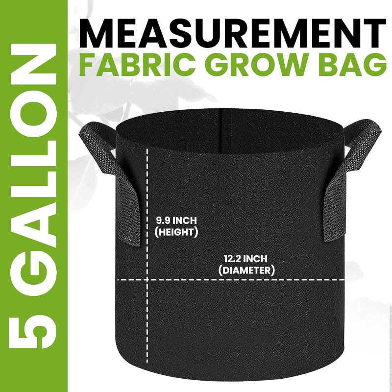 Photo 1 of 5 Gallon Grow Bag, Thickened Nonwoven Plant Fabric Pot with Handles