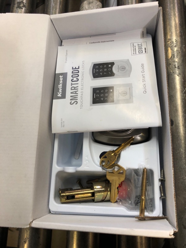 Photo 1 of Kwikset 9270TRL-15S Traditional SmartCode Touchpad Electronic Deadbolt SmartKey Satin Nickel Finish
