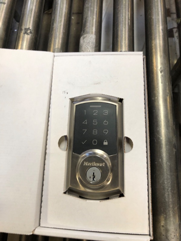 Photo 1 of Kwikset 9270TRL-15S Traditional SmartCode Touchpad Electronic Deadbolt SmartKey Satin Nickel Finish