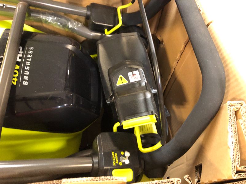 Photo 4 of RYOBI
40V HP Brushless 18 in. Single-Stage Cordless Electric Snow Blower with 6.0 Ah Battery and Charge