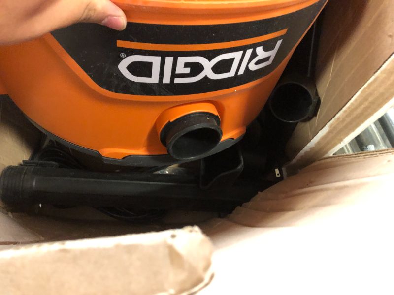 Photo 5 of RIDGID 16 Gallon 6.5 Peak HP NXT Wet/Dry Shop Vacuum with Cart, Fine Dust Filter, Locking Hose and Accessories