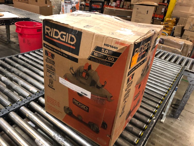 Photo 4 of RIDGID
16 Gallon 5.0 Peak HP NXT Wet/Dry Shop Vacuum with Filter, Locking Hose and Accessories