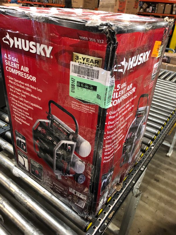 Photo 4 of Husky
4.5 Gal. Portable Electric-Powered Silent Air Compressor