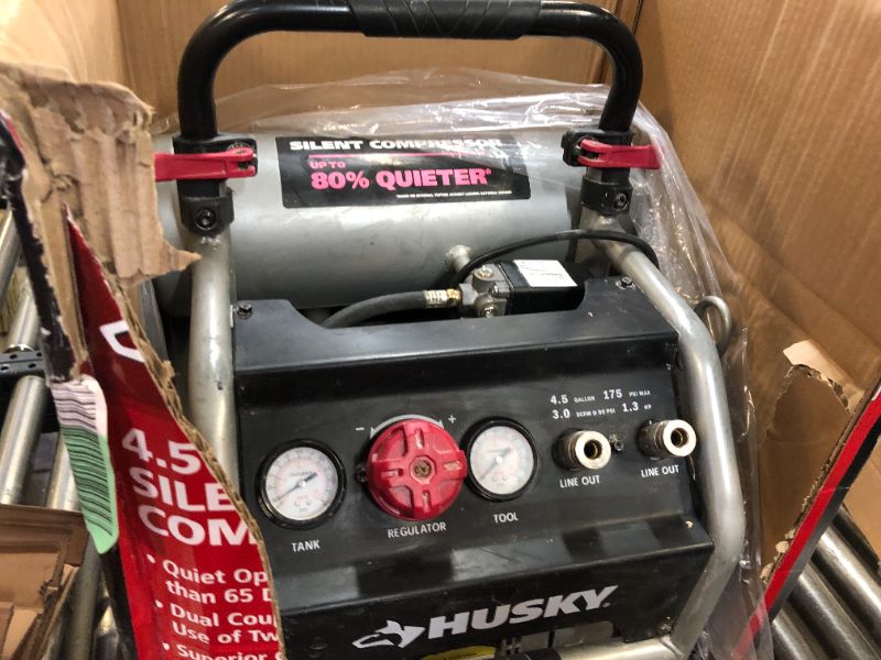 Photo 2 of Husky
4.5 Gal. Portable Electric-Powered Silent Air Compressor