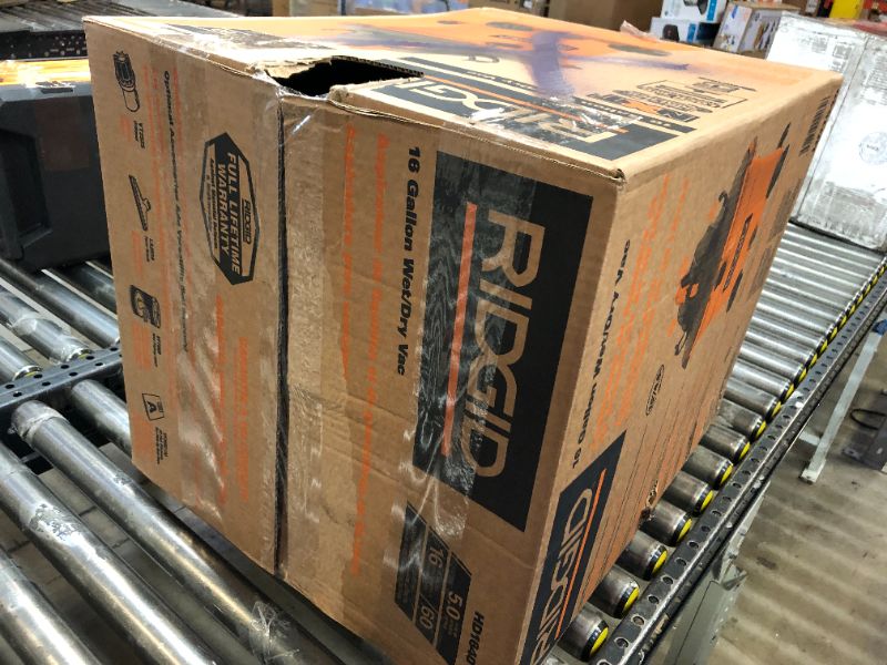 Photo 1 of RIDGID
16 Gallon 5.0 Peak HP NXT Wet/Dry Shop Vacuum with Filter, Locking Hose and Accessories