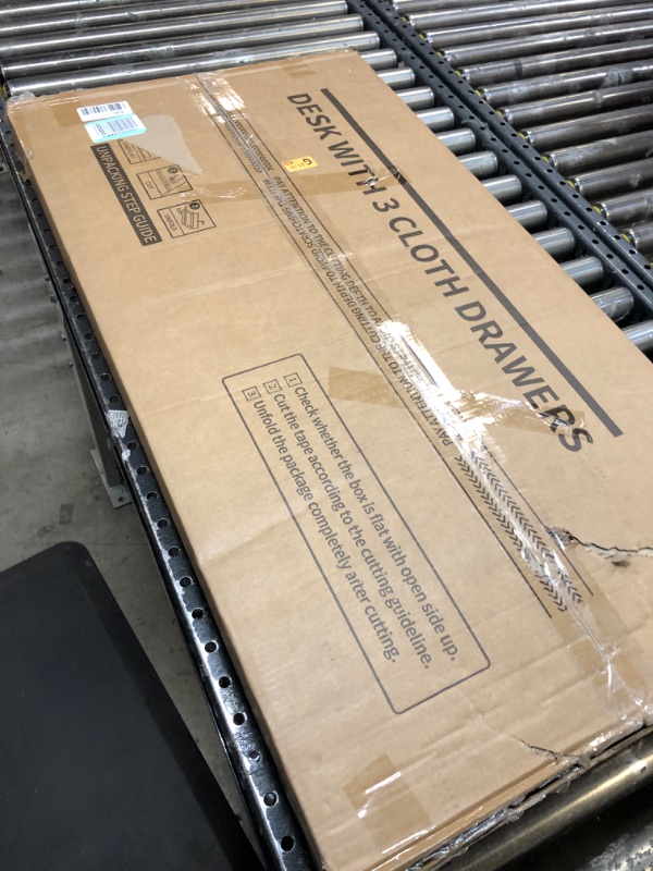 Photo 1 of ODK 40 Inch Small Computer Desk with 3 Drawer and USB Charging Port & Power Outlet, Office Desk with LED Light, Home Office Desk with Monitor Stand, Modern Work Writing Study Table for Bedroom, Black Dark Black 40 Inch