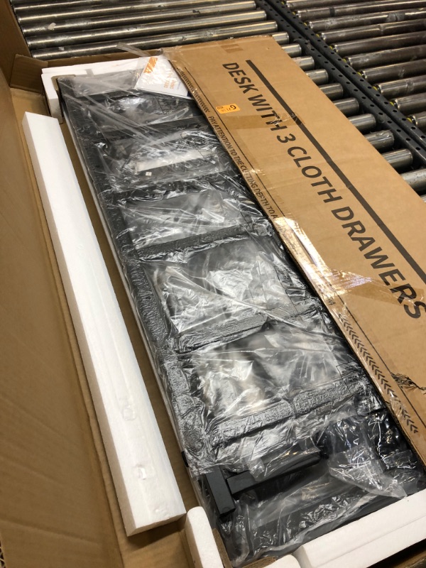 Photo 1 of ODK 40 Inch Small Computer Desk with 3 Drawer and USB Charging Port & Power Outlet, Office Desk with LED Light, Home Office Desk with Monitor Stand, Modern Work Writing Study Table for Bedroom, Black Dark Black 40 Inch