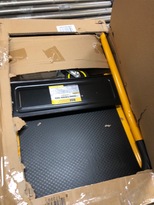 Photo 2 of MaxWorks 80876- Foldable Platform Truck Push Dolly 330 lb. Weight Capacity Black and Yellow 28.75" x 18.75" x 33"