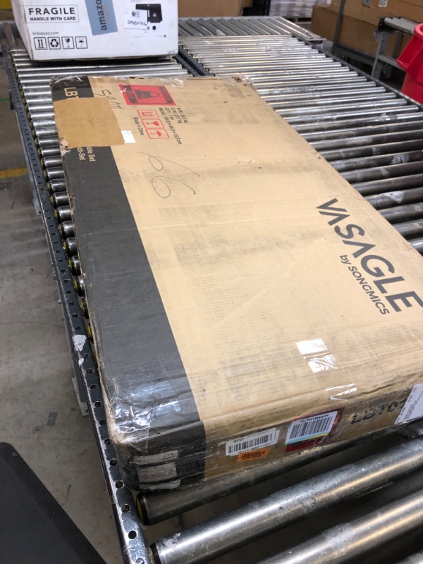 Photo 1 of VASAGLE Bar Table Set, Bar Table with 2 Bar Stools, Dining table set, Kitchen Counter with Bar Chairs, Industrial for Kitchen, Living Room, Party Room, Rustic Brown and Black ULBT15X Rustic Brown + Black