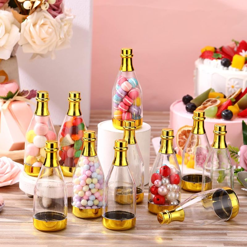 Photo 1 of 12pc Metallic style mini Gold Champagne DIY candy bottles.