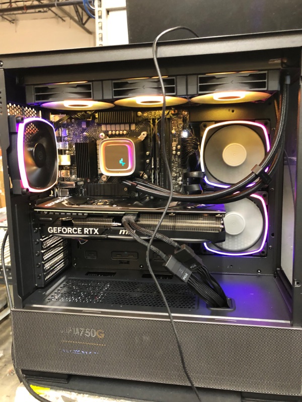 Photo 1 of ***Unable to locate specific model online. CPU is unknown, and the gpu model does not match other models. Posts(and stays on) but does not show display when tested(integrated and gpu) .***
Skyytech Gaming PC AZURE 2. NVIDIA RTX 4070 Ti, NVME SSD(UNKNOWN S