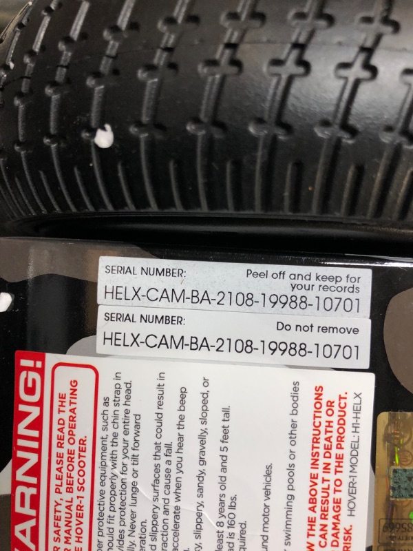 Photo 3 of **does not hold charge. sold as is. returns not accepted. **Hover-1 Helix Electric Hoverboard | 7MPH Top Speed, 4 Mile Range, 6HR Full-Charge, Built-in Bluetooth Speaker, Rider Modes: Beginner to Expert Hoverboard Camo
