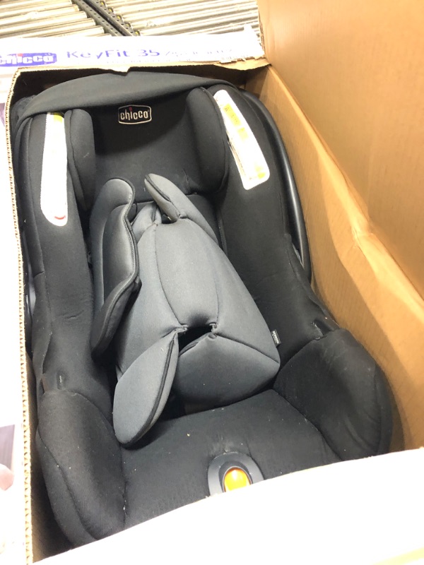 Photo 2 of Chicco KeyFit® 35 Zip ClearTex® Infant Car Seat and Base, Rear-Facing Seat for Infants 4-35 lbs, Infant Head and Body Support, Zip-Open Privacy Shield, Compatible with Chicco Strollers | Ash/Grey KeyFit 35 With Zip Privacy Shield Ash