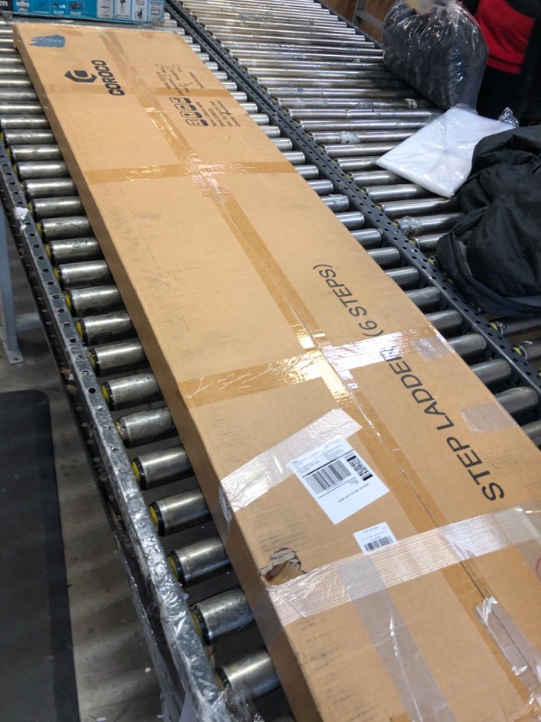 Photo 1 of COROCO 6 Step Ladder for 12 Feet High Ceiling, Folding Step Stool with Handgrip and Anti-Slip Wide Pedal, Portable Lightweight Aluminum Stepladder for Kitchen, Home (300 lbs Capacity) - Silver Silver 6 Step