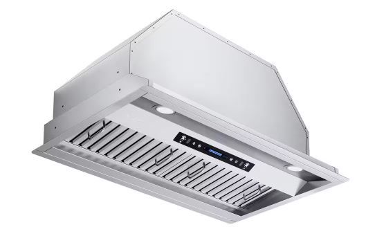 Photo 1 of 36 in. Ducted Insert Range Hood 900CFM in Stainless Steel with LED Light 4 Speed Gesture Sensing&Touch Control Panel
