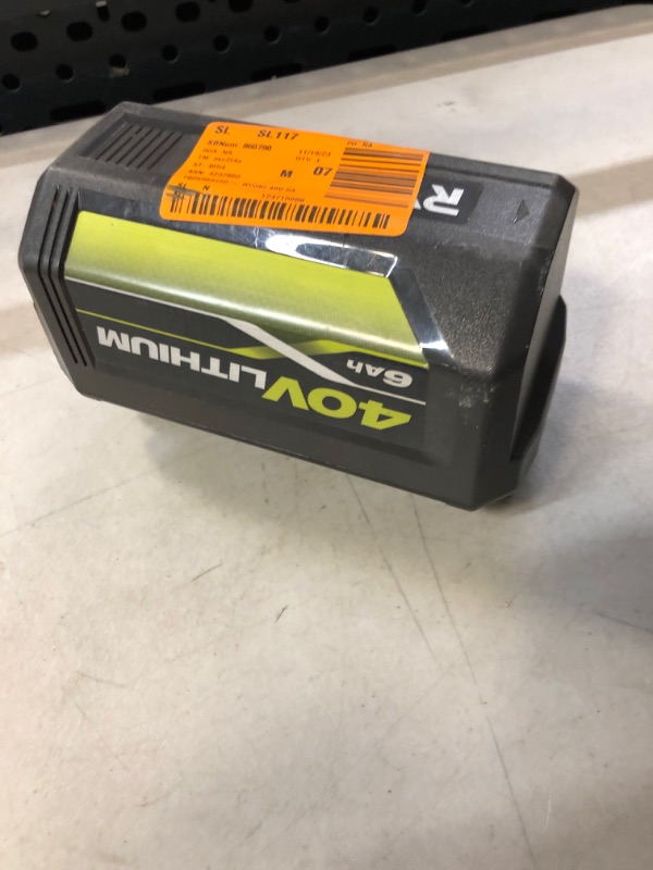 Photo 2 of Ryobi 40-Volt Lithium-Ion 6.0 Ah High Capacity Battery
