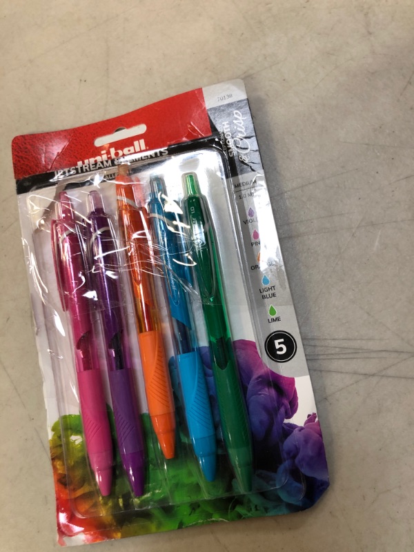 Photo 1 of Uniball Jetstream Elements 5 Pack, 1.0mm Medium Assorted, Wirecutter Best Pen, Ballpoint Pens, Ballpoint Ink Pens | Office Supplies, Ballpoint Pen, Colored Pens, Fine Point, Smooth Writing Pens Colors