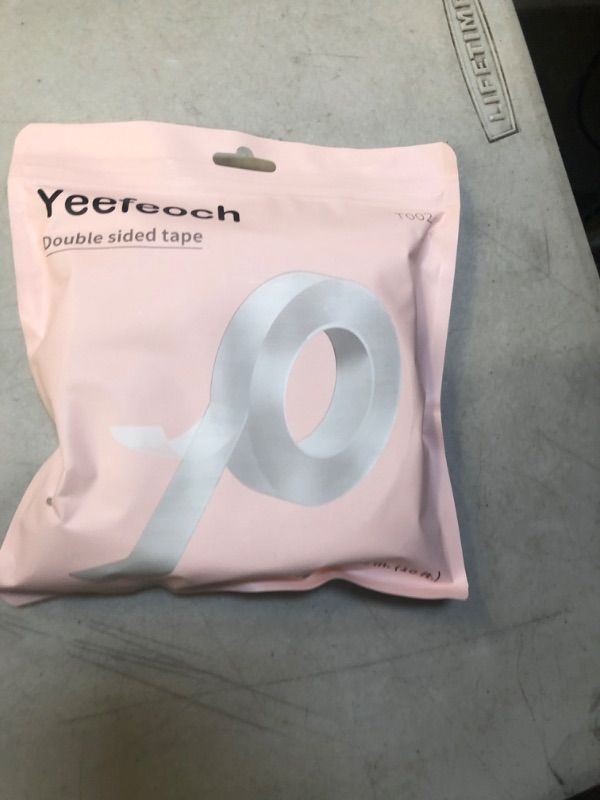 Photo 1 of Yeefeoch Double Sided Tape Heavy Duty, Adhesive mounting Picture Hanging Strips Adhesive DIY Nano Tape for Wall Heavy Tape, T002 ?Double Sided Tape Heavy Duty (M, 0.07 in*1.18 in*10 Feet)