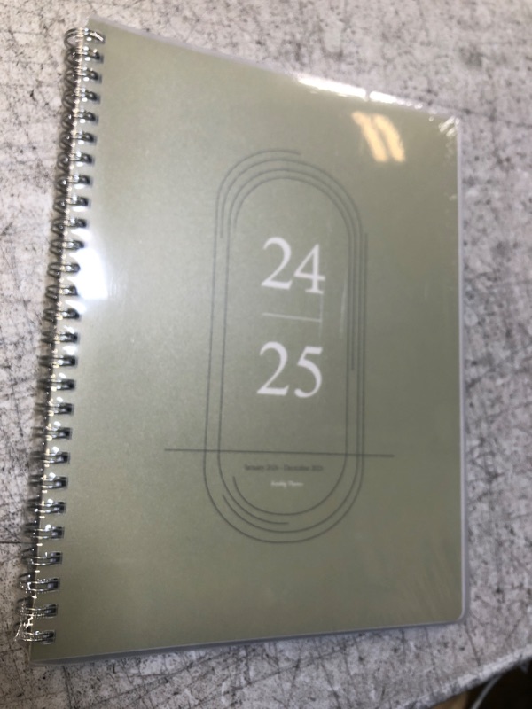 Photo 2 of Monthly Planner 2024-2025, Calendar 24 Months Planner with Flexible PVC Cover for Home,School and Office Work, 7" x 9", Jan 2024 - Dec 2025-Green Green-B5(2024-2025)