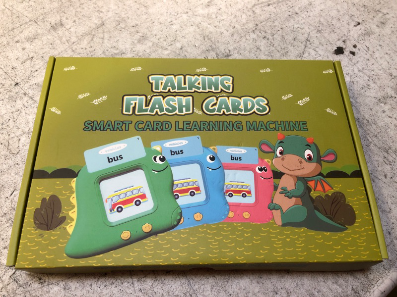 Photo 2 of YySiRui Talking Flash Cards for Toddlers Ages 3-5, 112 Cards and 224 Sight Words, Montessori Preschool Speech Toys, Autism Sensory Toys for Boy Girl, Reading Machine for Kids 3 4 5 6 Years (Green)