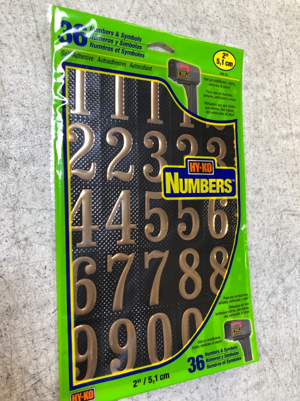 Photo 2 of  Self-adhesive Reflective Number Set, Gold