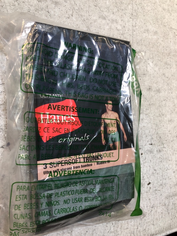Photo 1 of Hanes Men's Originals SuperSoft Boxer Briefs & Trunks, SuperSoft Viscose from Bamboo Underwear, 3-pack Medium Trunk - Blue, Green, Light Blue - 2PACK 