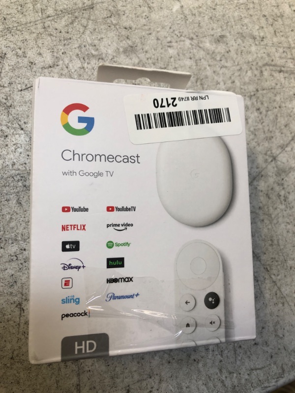 Photo 3 of Chromecast with Google TV (HD) - Streaming Stick Entertainment on Your TV with Voice Search - Watch Movies, Shows, and Live TV in 1080p HD - Snow