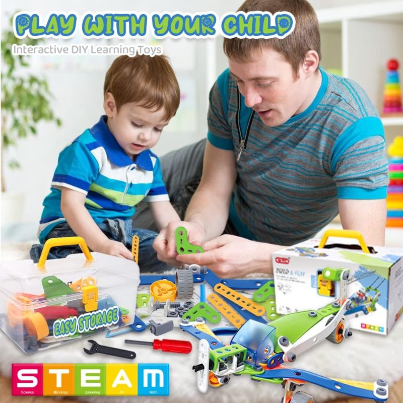 Photo 1 of 5 in 1 STEM Toys for 5 6 7 8+ Year Old Boy Birthday Gifts Building Toys for Kids Ages 4-8 5-7 6-8 Educational Stem Activities Robot Toy for Boys 4-6 4-7 Build and Play Construction Set Creative Games
