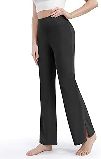 Photo 1 of Uygafly Womens Ribbed Wide Leg Pants Lounge Pajama Loose Fit Comfy Palazzo Yoga Aesthetic Front Slit with Pockets black medium