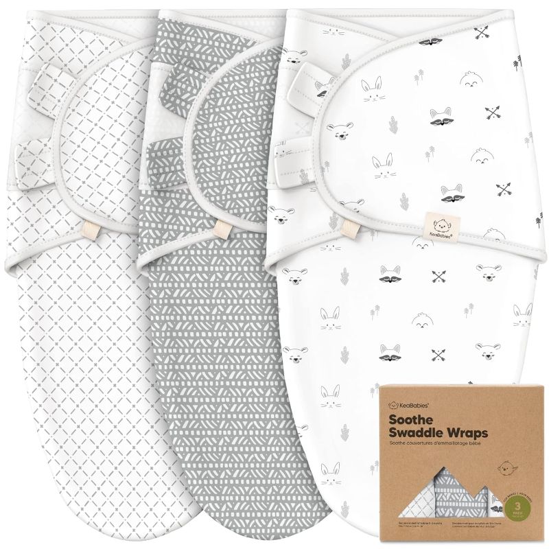 Photo 1 of 3-Pack Organic Baby Swaddle Sleep Sacks - Newborn Swaddle Sack, Ergonomic Baby Swaddles 0-3 Months, Swaddles for Newborns, Baby Sleep Sack, Baby Swaddle Blanket Wrap, Baby Essentials (Bunnies)