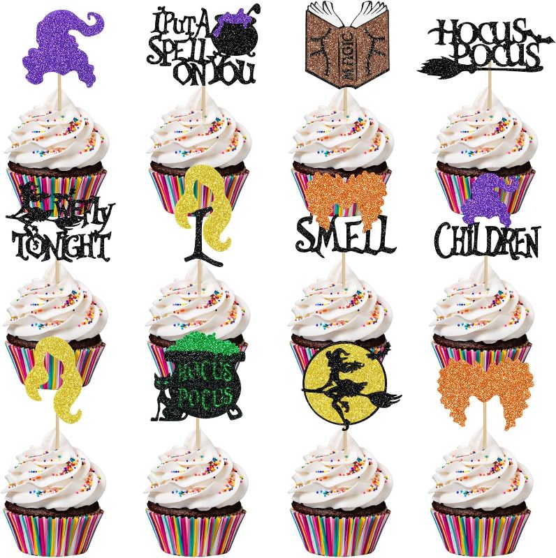 Photo 1 of 36Pcs Hocus Pocus Cupcake Toppers I Put A Spell on You I Smell Children Cupcake Toppers Hocus Pocus Cupcake Food Picks for Halloween Hocus Pocus Cake Toppers Decorations