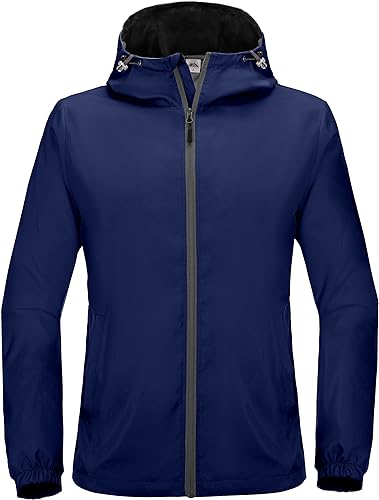 Photo 1 of Mapamyumco Men's Windbreaker Lightweight, Windproof Hooded Golf Jacket, Stretch Water-Resistant - large 