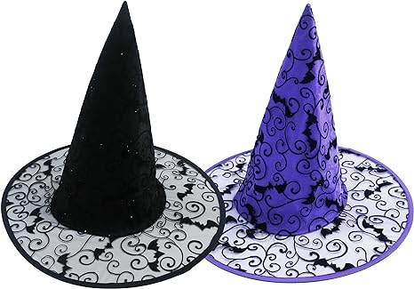 Photo 1 of Hooin Witches Hat - Halloween. Pack of 2 (Black & Purple)