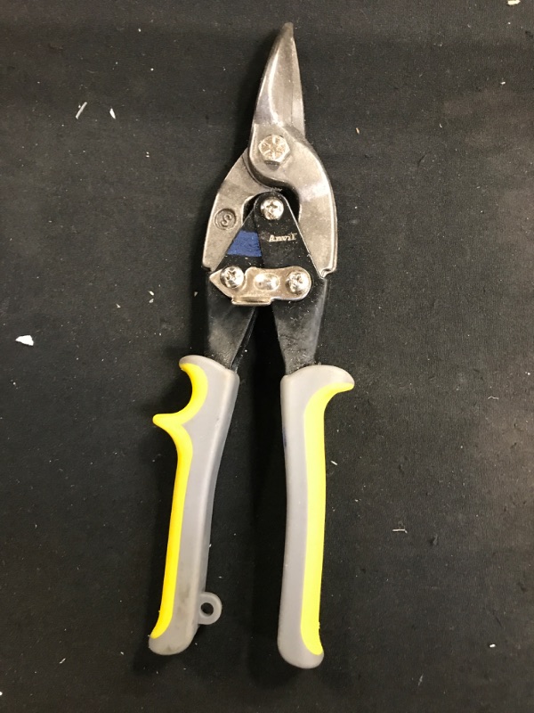 Photo 1 of 10 Inch Aviation Tin Snips, Heavy Duty Metal Cutter Shears for Cutting Sheet Metal, Straight Cut, Chrome Vanadium Steel ,  grey and yellow
