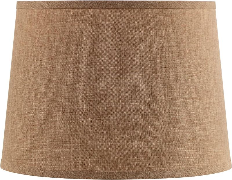 Photo 1 of Aspen Creative 32077, Hardback Empire Transitional Spider Light Brown Lamp Shade, 12" Top x 14" Bottom x 10" Slant
