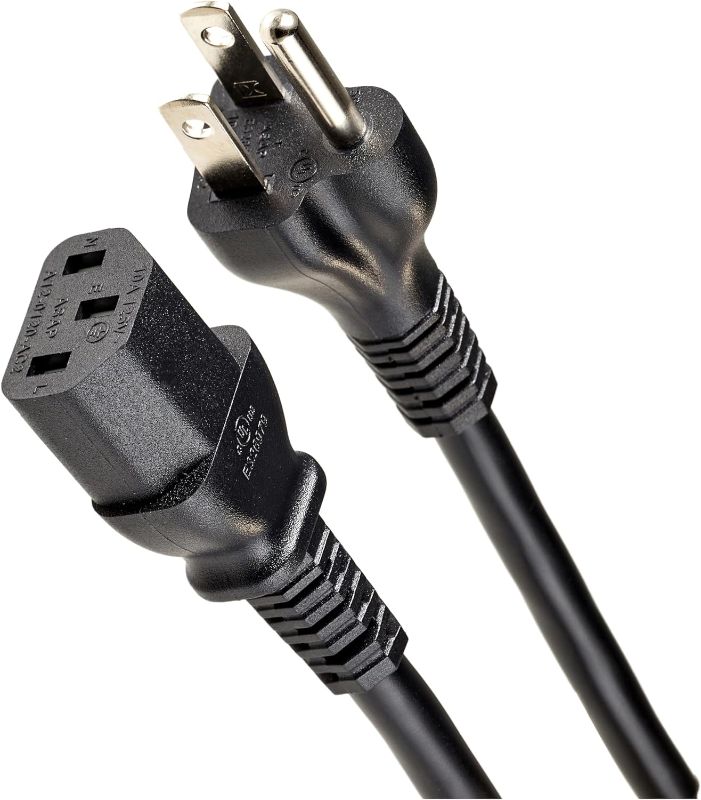 Photo 1 of Amazon Basics Computer Monitor TV Replacement Power Cord, 6', Black
