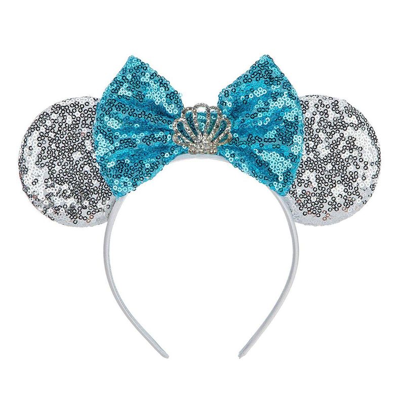 Photo 1 of FANYITY Mouse Ears, Sequin Mouse Ears Headband for Boys Girls Women halloween&Disney Trip (Silver Crown)
