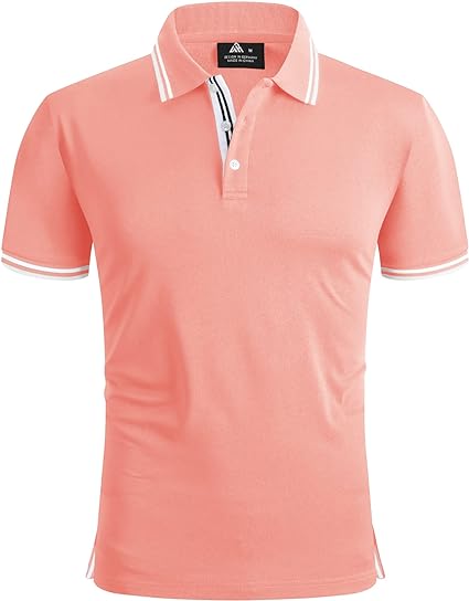 Photo 1 of SECOOD Men's Polo Shirt Moisture Wicking Summer Short Sleeve Tennis Golf Shirts Casual Stylish -- Size Large
