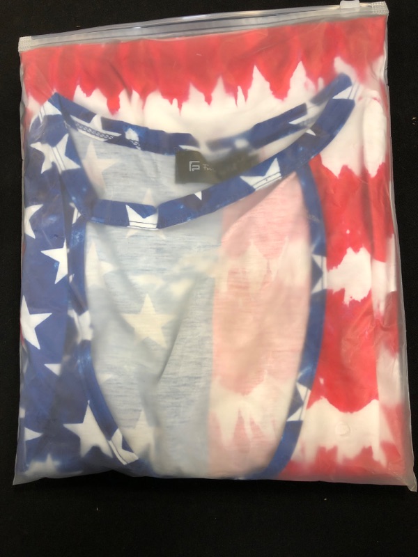 Photo 2 of For G and PL Women's 4th of July American Flag Shirts Sexy Hollow Out Short Sleeve Tops
SIZE- X-LARGE