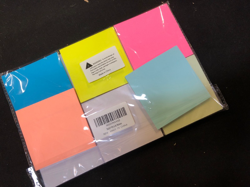 Photo 2 of Sticky Notes 3x3 Inches, 12 Pads Bright Colors Sticky Notes,Colorful Sticky Notes, Self-Stick Note Pads, Sticky Notes Bulk - 12 Pads,50 Sheets/Pad (12Pack)
