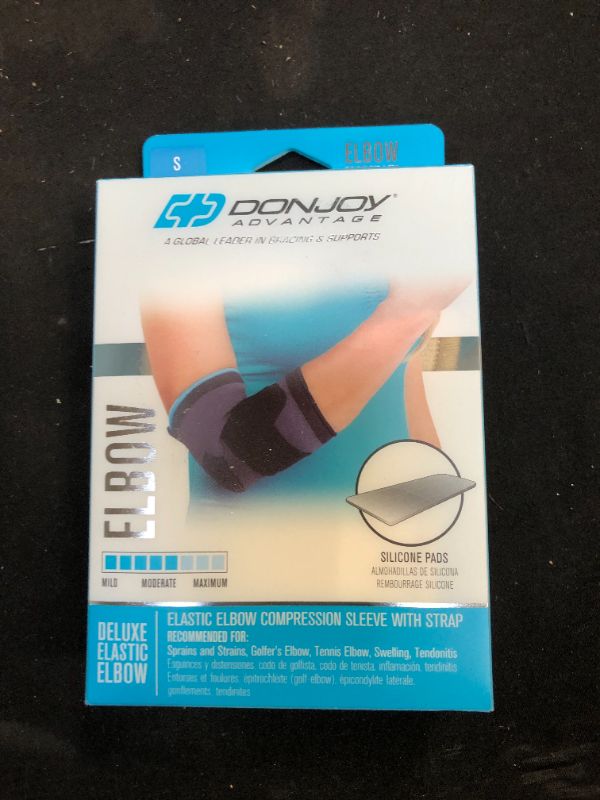 Photo 2 of DonJoy Advantage DA161ES02-TAN-S Deluxe Elastic Elbow for Sprains, Strains, Golfer's and Tennis Elbow, Tan, Small 8", 9" Small 8"-9"