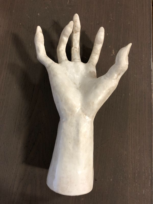 Photo 2 of DN DECONATION Halloween Wall Mounted Creepy Reaching Hands, Resin Life-Sized Horror Hands for Yard Stakes, Gothic Hanging Wall Art Sculpture Halloween Decor (1 Piece) White Arm Broken Arm