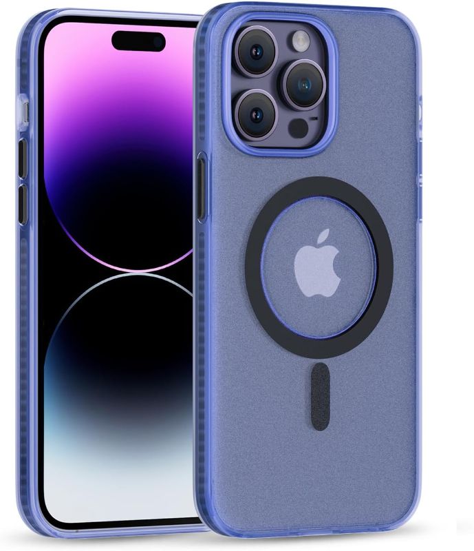 Photo 1 of SCORPIFY for iPhone 15 Pro Case Clear Design Compatible with MagSafe, Blue Purple Matte Shockproof Phone Cover for Men Women, [10FT MIL-Grade Drop Protection] Slim Bumper
